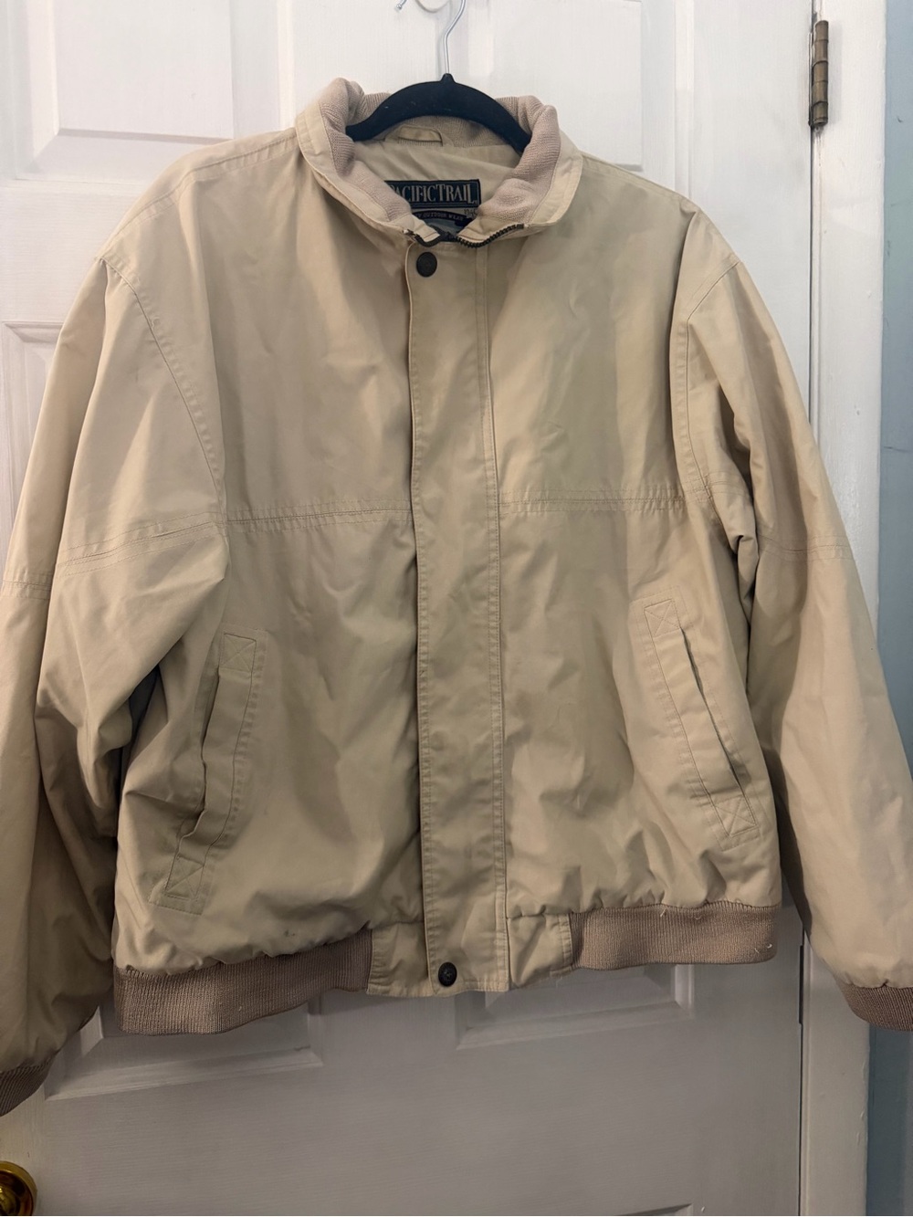 Vintage 90s Pacific Trail Tan Bomber Jacket Men’s Medium Flawed